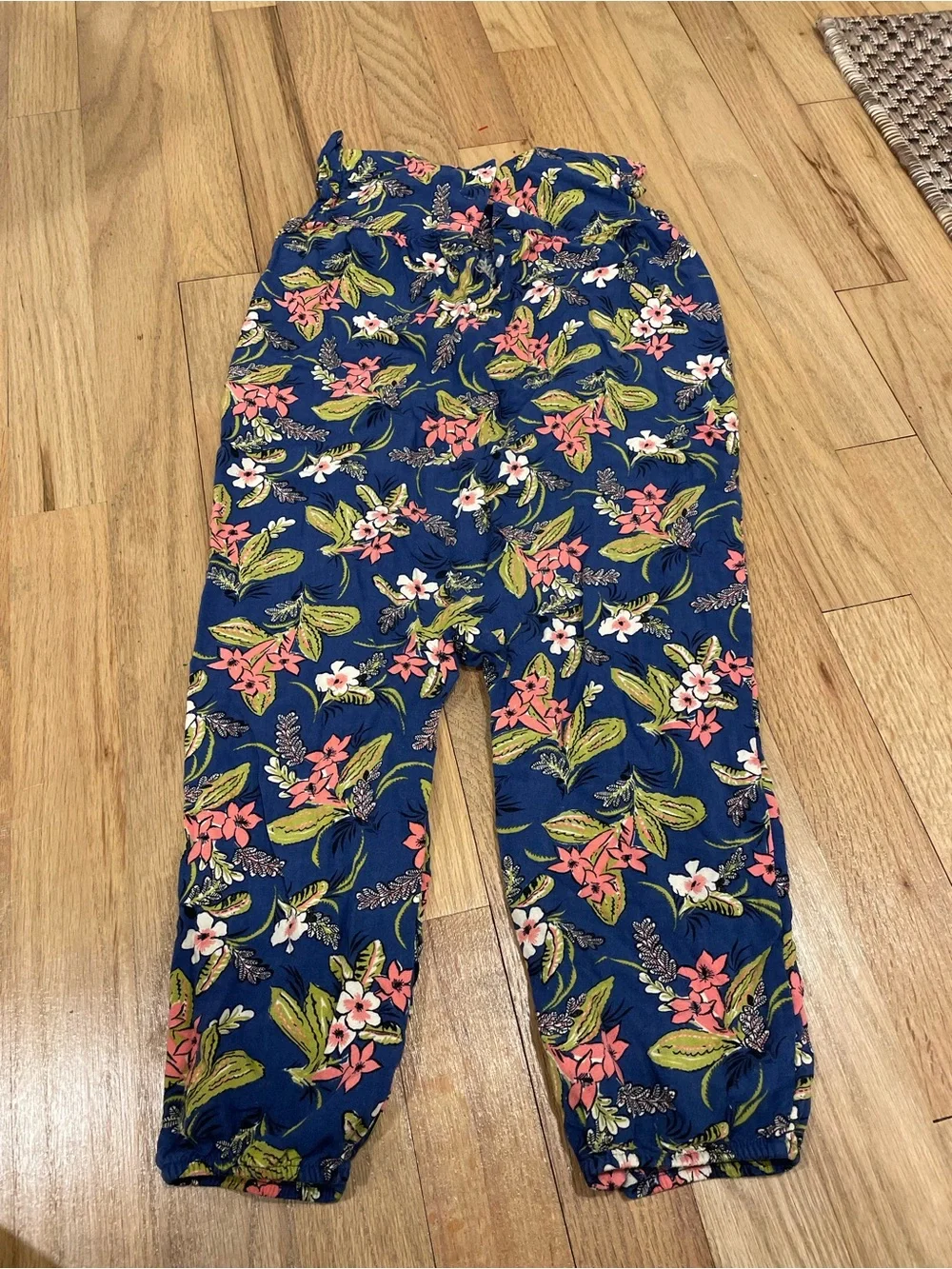 Ralph Lauren Navy Blue Floral Ruffled Romper
